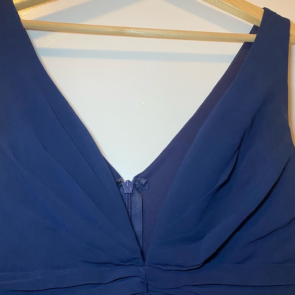 Floor length Blue V cut neckline dress/gown - Picture 5 of 5